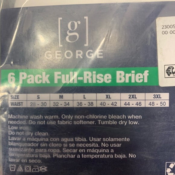 2 Packs of George 6 Pack Full-Rise Briefs - White Size 2XL - Picture 5 of 8